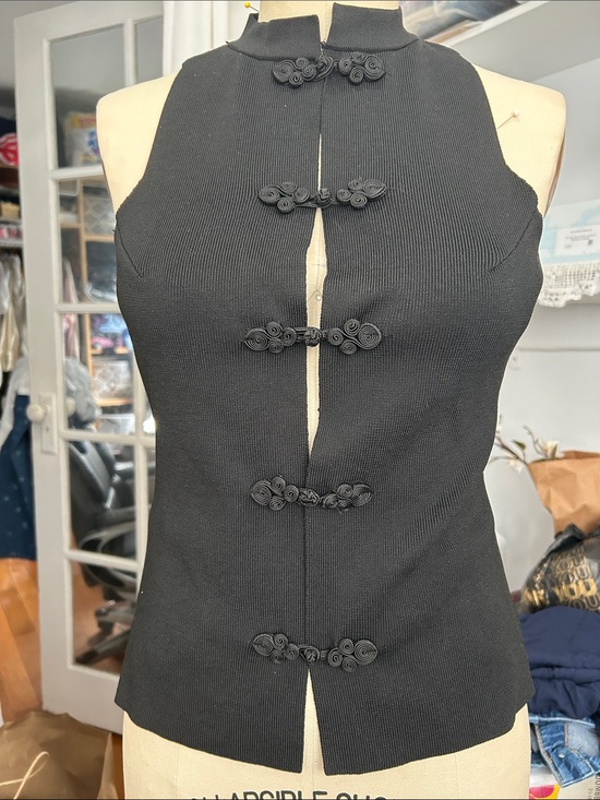 Mango Dresses & Skirts - Mango Black One-Shoulder Mandarin-Style Knit Dress